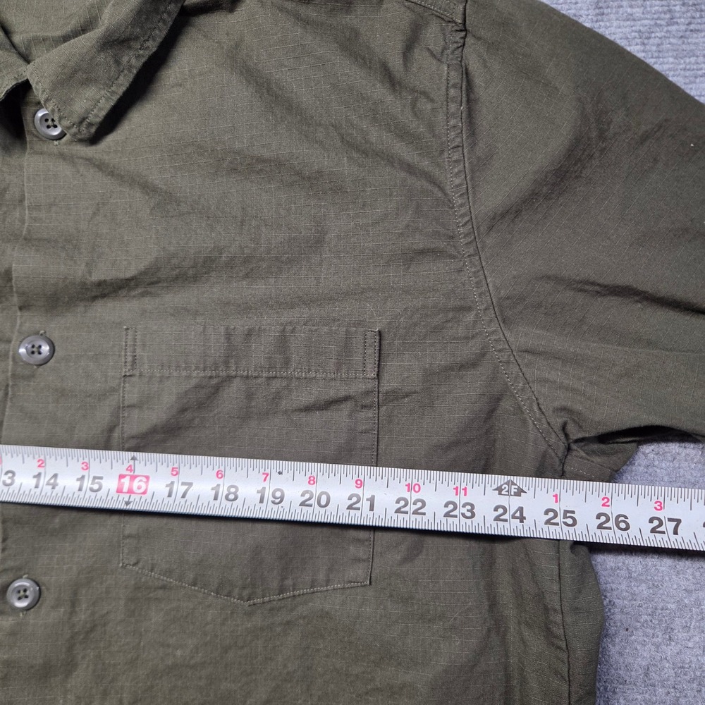 Gap Mens XXL Ripstop Cotton Button Down Shirt Olive Green Long Sleeve Overshirt - Picture 11 of 15